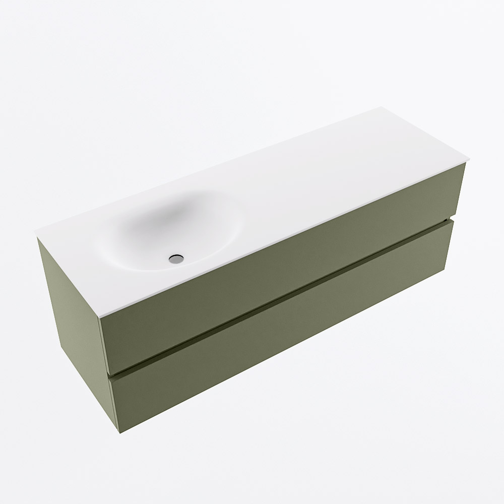 MONDIAZ VICA 140cm mueble de baño Army 2 cajones. Lavabo MOON Izquierda 1 orificio, color Talc. 6 MONDIAZ VICA 140cm mueble de baño Army 2 cajones. Lavabo MOON Izquierda 1 orificio, color Talc. - Imagen 6