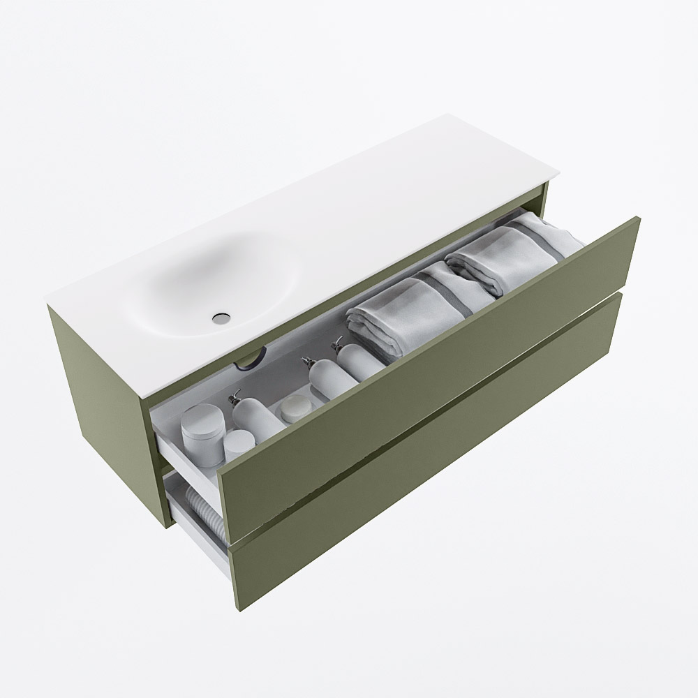 MONDIAZ VICA 140cm mueble de baño Army 2 cajones. Lavabo MOON Izquierda 1 orificio, color Talc. 7 MONDIAZ VICA 140cm mueble de baño Army 2 cajones. Lavabo MOON Izquierda 1 orificio, color Talc. - Imagen 7