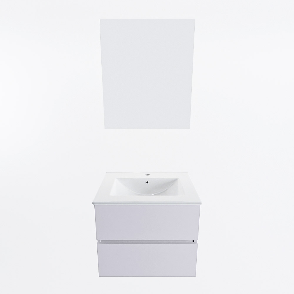 MONDIAZ VICA 60cm mueble de baño Cale 2 cajones. Lavabo DENIA Centro 1 orificio color Blanco brillo con espejo LED. 5 MONDIAZ VICA 60cm mueble de baño Cale 2 cajones. Lavabo DENIA Centro 1 orificio color Blanco brillo con espejo LED. - Imagen 5