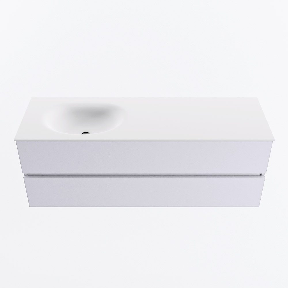 MONDIAZ VICA 140cm mueble de baño Cale 2 cajones. Lavabo MOON Izquierda 1 orificio, color Talc. 5 MONDIAZ VICA 140cm mueble de baño Cale 2 cajones. Lavabo MOON Izquierda 1 orificio, color Talc. - Imagen 5