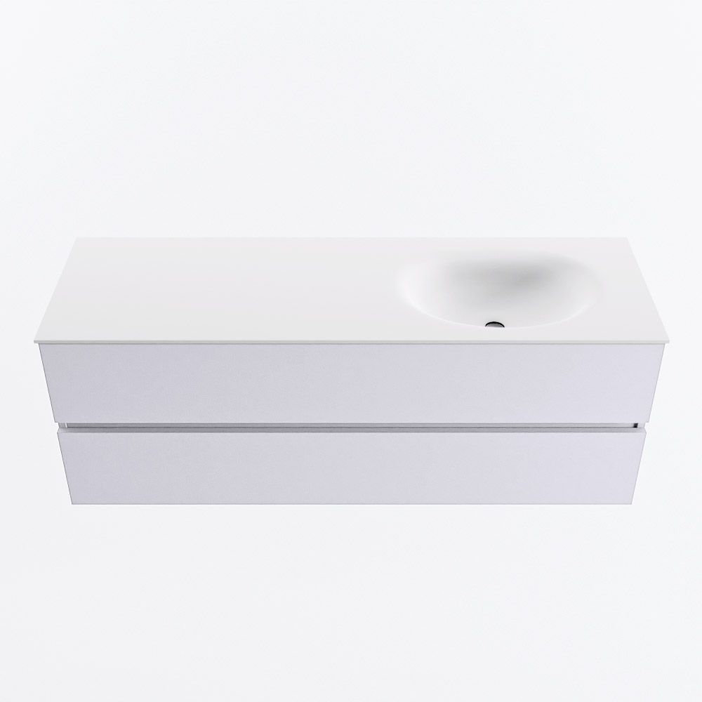 MONDIAZ VICA 140cm mueble de baño Cale 2 cajones. Lavabo MOON Derecho sin orificio, color Talc. 5 MONDIAZ VICA 140cm mueble de baño Cale 2 cajones. Lavabo MOON Derecho sin orificio, color Talc. - Imagen 5