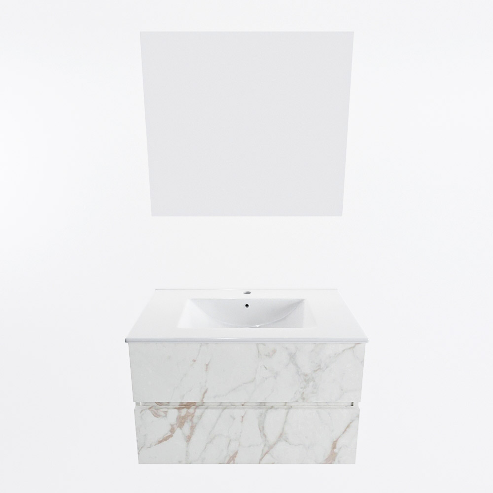 MONDIAZ VICA 80cm mueble de baño Carrara 2 cajones. Lavabo DENIA Centro 1 orificio color Blanco brillo con espejo LED. 5 MONDIAZ VICA 80cm mueble de baño Carrara 2 cajones. Lavabo DENIA Centro 1 orificio color Blanco brillo con espejo LED. - Imagen 5