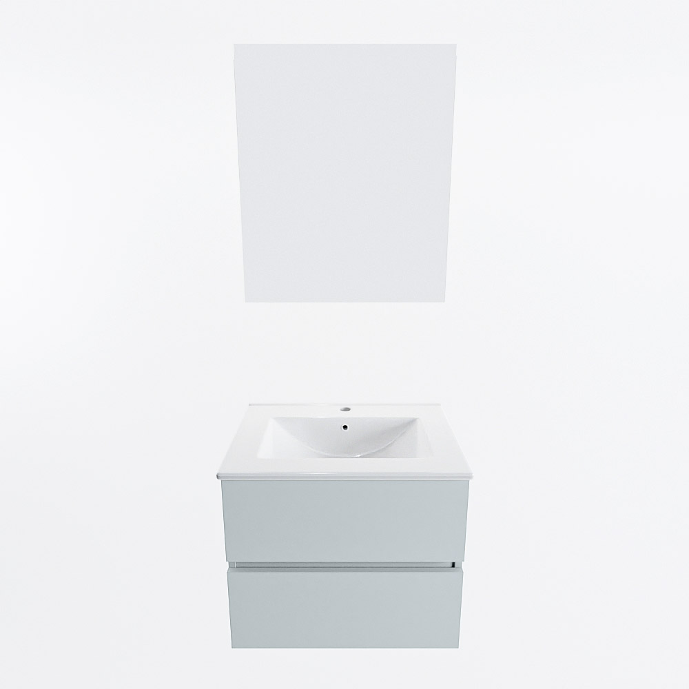MONDIAZ VICA 60cm mueble de baño Clay 2 cajones. Lavabo DENIA Centro 1 orificio color Blanco brillo con espejo LED. 5 MONDIAZ VICA 60cm mueble de baño Clay 2 cajones. Lavabo DENIA Centro 1 orificio color Blanco brillo con espejo LED. - Imagen 5