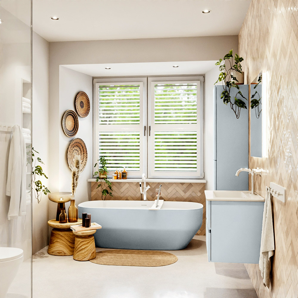 MONDIAZ VICA 60cm mueble de baño Clay 2 cajones. Lavabo DENIA Centro 1 orificio color Blanco brillo con espejo LED. 3 MONDIAZ VICA 60cm mueble de baño Clay 2 cajones. Lavabo DENIA Centro 1 orificio color Blanco brillo con espejo LED. - Imagen 3