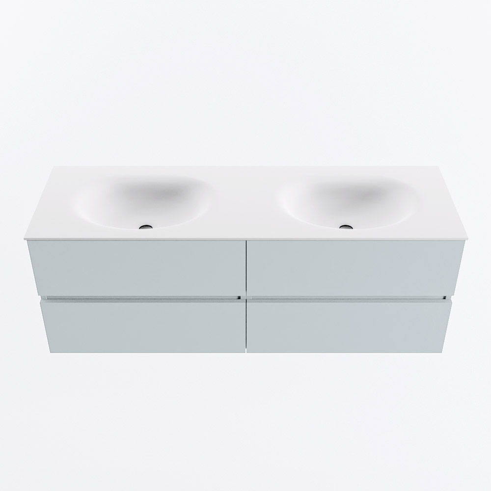 MONDIAZ VICA 140cm mueble de baño Clay 4 cajones. Lavabo MOON Doble 2 orificios, color Talc. 5 MONDIAZ VICA 140cm mueble de baño Clay 4 cajones. Lavabo MOON Doble 2 orificios, color Talc. - Imagen 5