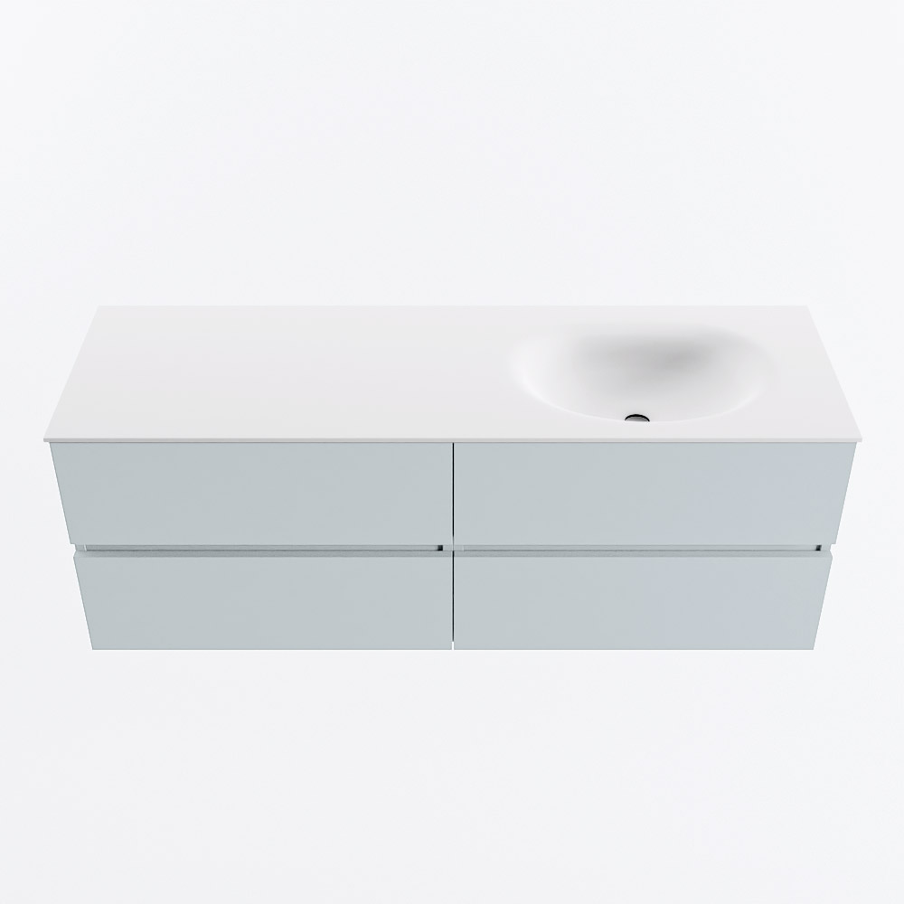 MONDIAZ VICA 140cm mueble de baño Clay 4 cajones. Lavabo MOON Derecho sin orificio, color Talc. 5 MONDIAZ VICA 140cm mueble de baño Clay 4 cajones. Lavabo MOON Derecho sin orificio, color Talc. - Imagen 5