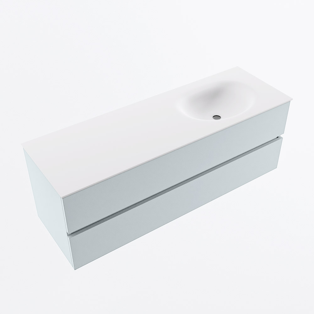 MONDIAZ VICA 140cm mueble de baño Clay 2 cajones. Lavabo MOON Derecho 1 orificio, color Talc. 6 MONDIAZ VICA 140cm mueble de baño Clay 2 cajones. Lavabo MOON Derecho 1 orificio, color Talc. - Imagen 6