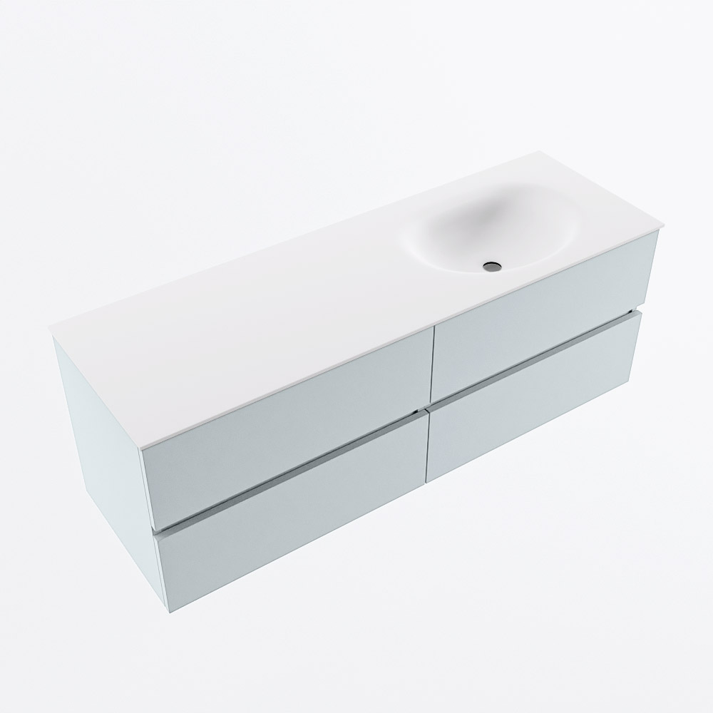 MONDIAZ VICA 140cm mueble de baño Clay 4 cajones. Lavabo MOON Derecho sin orificio, color Talc. 6 MONDIAZ VICA 140cm mueble de baño Clay 4 cajones. Lavabo MOON Derecho sin orificio, color Talc. - Imagen 6
