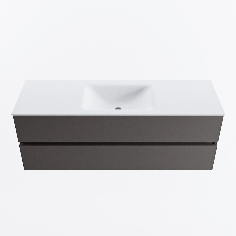 MONDIAZ VICA 140cm mueble de baño Dark Grey 2 cajones. Lavabo CLOUD Centro 1 orificio, color Talc. 5 MONDIAZ VICA 140cm mueble de baño Dark Grey 2 cajones. Lavabo CLOUD Centro 1 orificio, color Talc. - Imagen 5