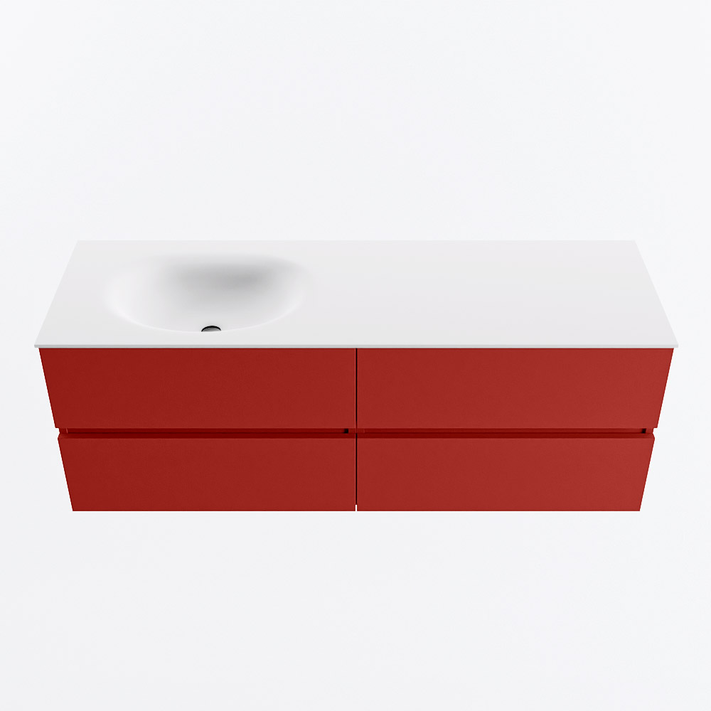 MONDIAZ VICA 140cm mueble de baño Fire 4 cajones. Lavabo MOON Izquierda 1 orificio, color Talc. 5 MONDIAZ VICA 140cm mueble de baño Fire 4 cajones. Lavabo MOON Izquierda 1 orificio, color Talc. - Imagen 5