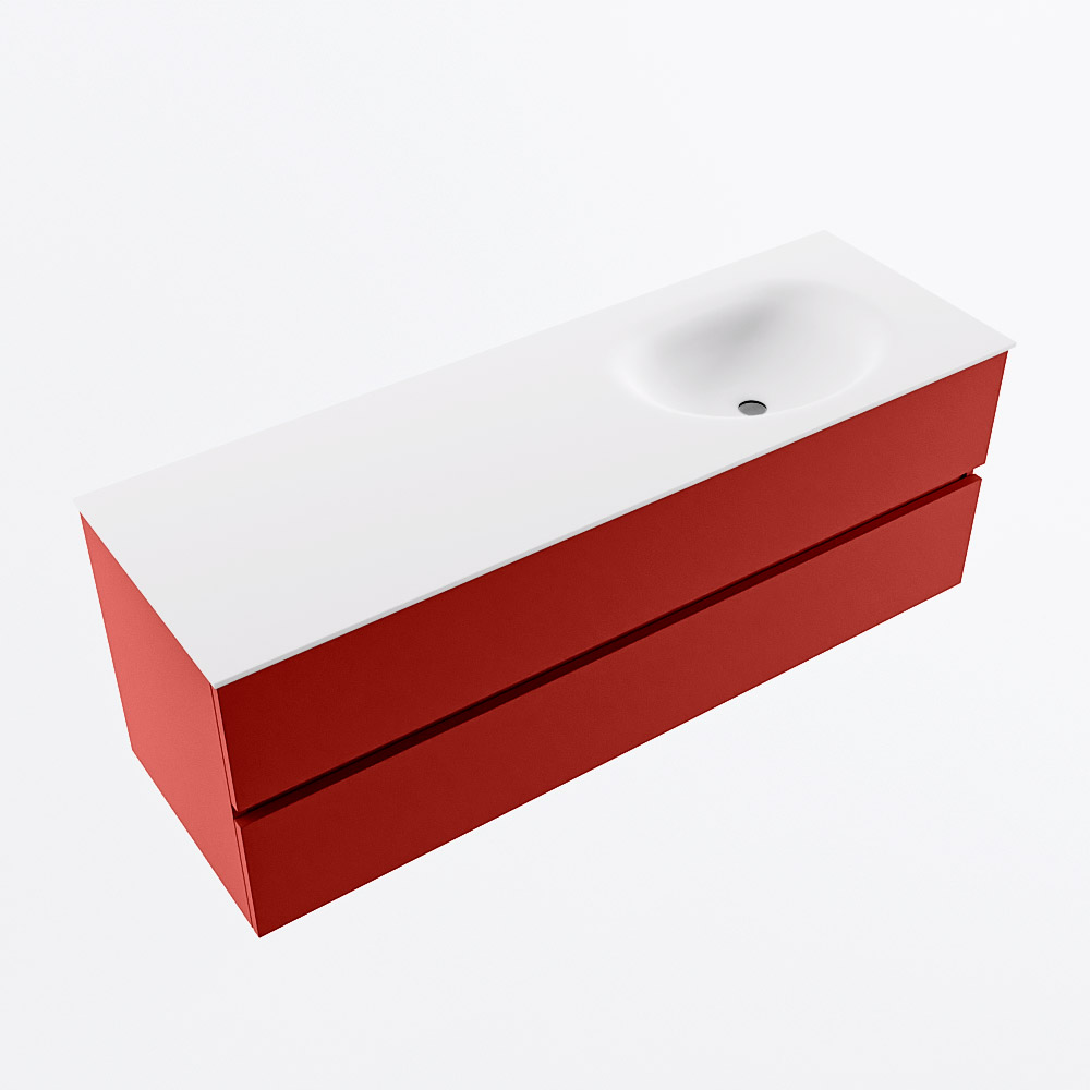 MONDIAZ VICA 140cm mueble de baño Fire 2 cajones. Lavabo MOON Derecho sin orificio, color Talc. 6 MONDIAZ VICA 140cm mueble de baño Fire 2 cajones. Lavabo MOON Derecho sin orificio, color Talc. - Imagen 6