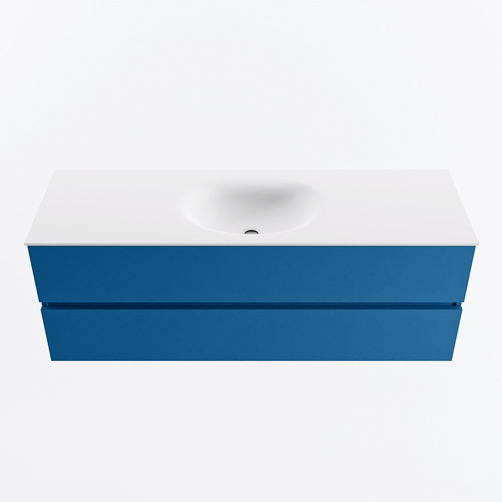MONDIAZ VICA 140cm mueble de baño Jeans 2 cajones. Lavabo MOON Centro sin orificio, color Talc. 5 MONDIAZ VICA 140cm mueble de baño Jeans 2 cajones. Lavabo MOON Centro sin orificio, color Talc. - Imagen 5