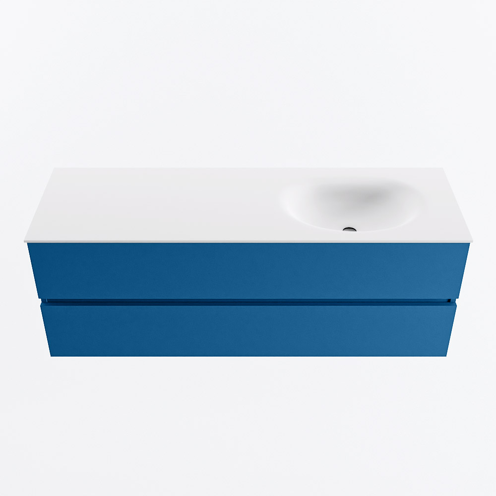 MONDIAZ VICA 140cm mueble de baño Jeans 2 cajones. Lavabo MOON Derecho sin orificio, color Talc. 5 MONDIAZ VICA 140cm mueble de baño Jeans 2 cajones. Lavabo MOON Derecho sin orificio, color Talc. - Imagen 5