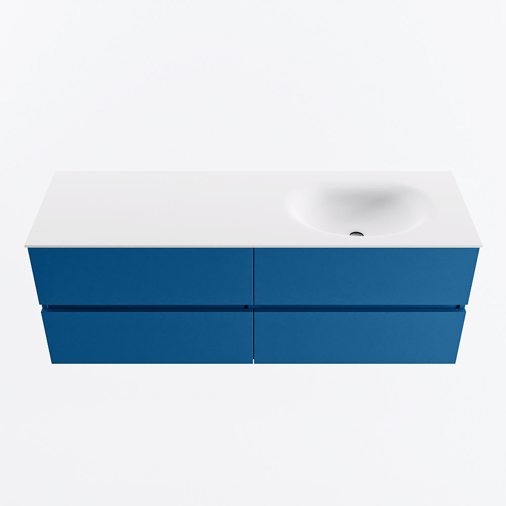 MONDIAZ VICA 140cm mueble de baño Jeans 4 cajones. Lavabo MOON Derecho 1 orificio, color Talc. 5 MONDIAZ VICA 140cm mueble de baño Jeans 4 cajones. Lavabo MOON Derecho 1 orificio, color Talc. - Imagen 5