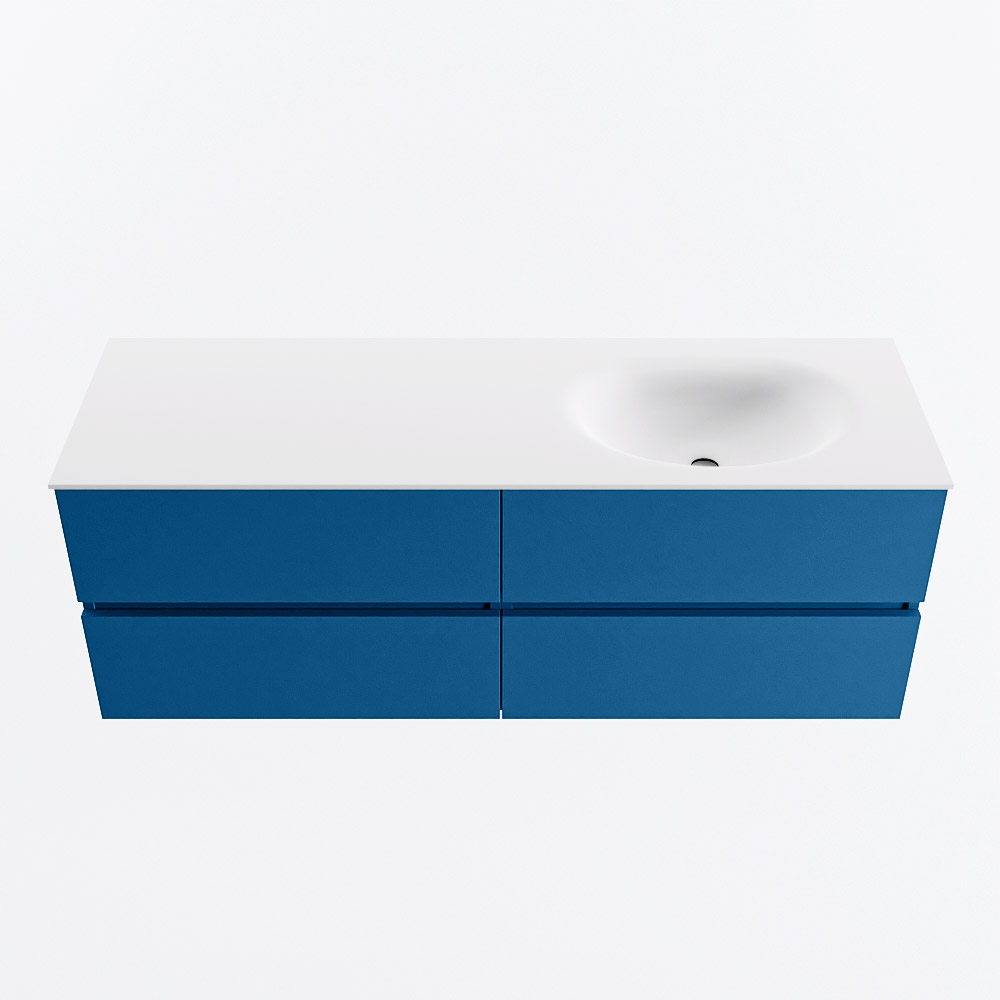 MONDIAZ VICA 140cm mueble de baño Jeans 4 cajones. Lavabo MOON Derecho sin orificio, color Talc. 5 MONDIAZ VICA 140cm mueble de baño Jeans 4 cajones. Lavabo MOON Derecho sin orificio, color Talc. - Imagen 5