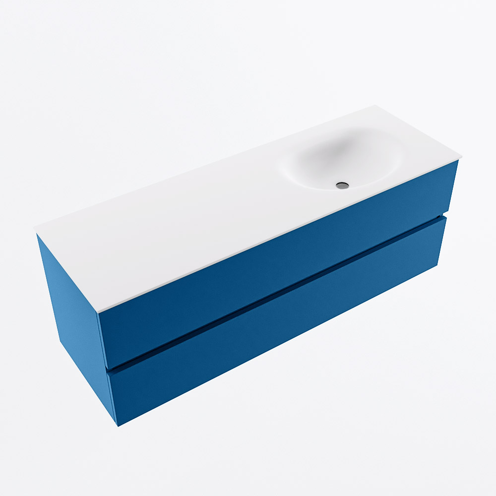 MONDIAZ VICA 140cm mueble de baño Jeans 2 cajones. Lavabo MOON Derecho sin orificio, color Talc. 6 MONDIAZ VICA 140cm mueble de baño Jeans 2 cajones. Lavabo MOON Derecho sin orificio, color Talc. - Imagen 6