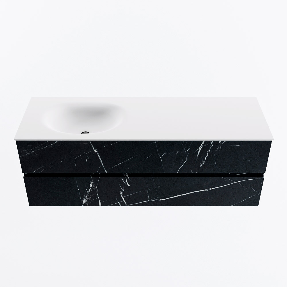 MONDIAZ VICA 140cm mueble de baño Marquina 2 cajones. Lavabo MOON Izquierda 1 orificio, color Talc. 5 MONDIAZ VICA 140cm mueble de baño Marquina 2 cajones. Lavabo MOON Izquierda 1 orificio, color Talc. - Imagen 5