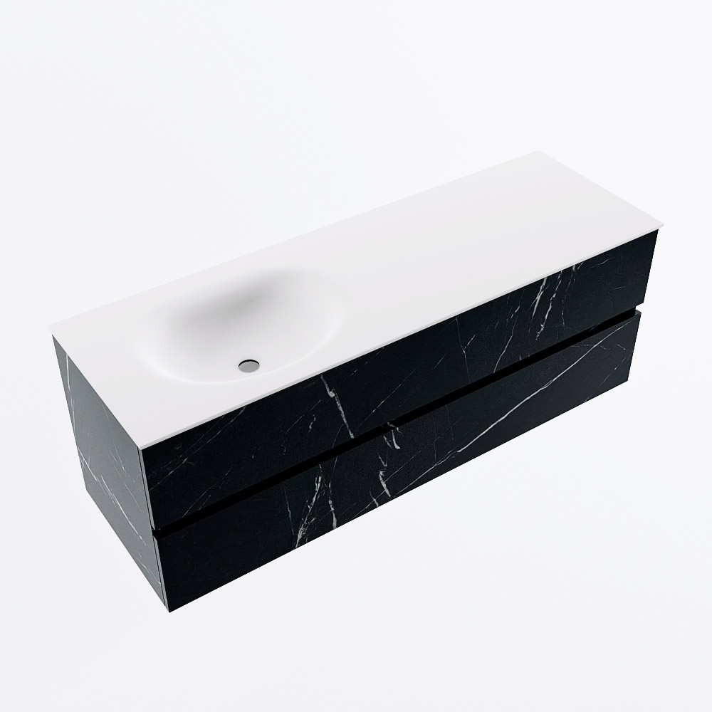 MONDIAZ VICA 140cm mueble de baño Marquina 2 cajones. Lavabo MOON Izquierda 1 orificio, color Talc. 6 MONDIAZ VICA 140cm mueble de baño Marquina 2 cajones. Lavabo MOON Izquierda 1 orificio, color Talc. - Imagen 6