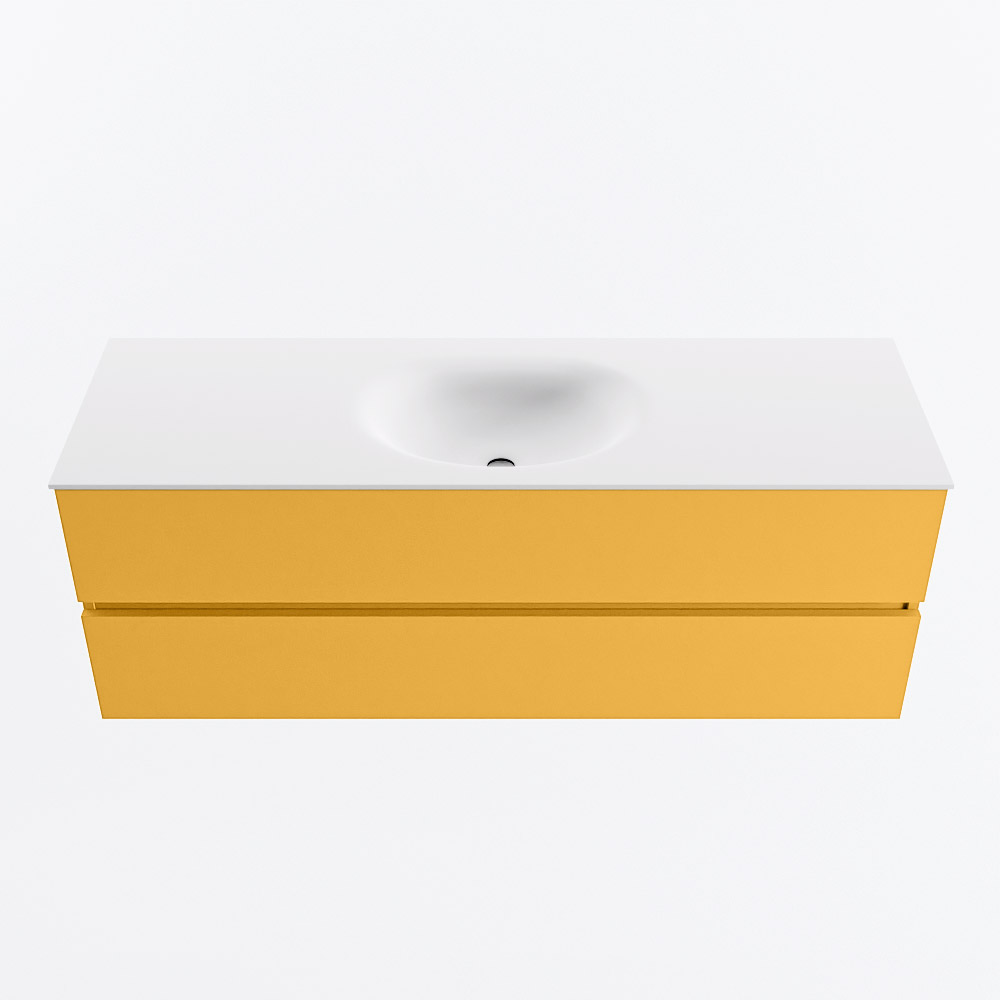MONDIAZ VICA 140cm mueble de baño Ocher 2 cajones. Lavabo MOON Centro 1 orificio, color Talc. 5 MONDIAZ VICA 140cm mueble de baño Ocher 2 cajones. Lavabo MOON Centro 1 orificio, color Talc. - Imagen 5