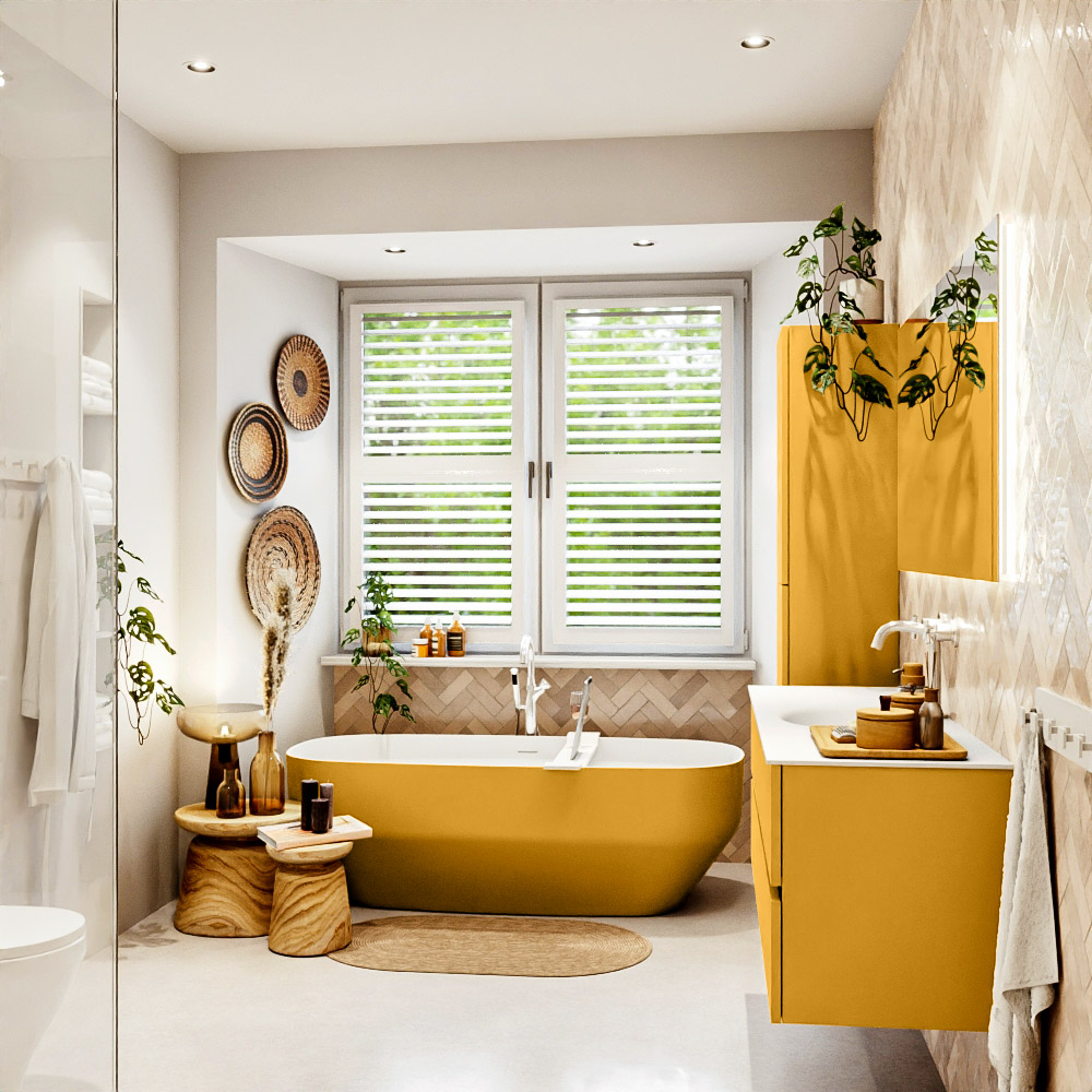 MONDIAZ VICA 140cm mueble de baño Ocher 2 cajones. Lavabo MOON Centro 1 orificio, color Talc. 3 MONDIAZ VICA 140cm mueble de baño Ocher 2 cajones. Lavabo MOON Centro 1 orificio, color Talc. - Imagen 3