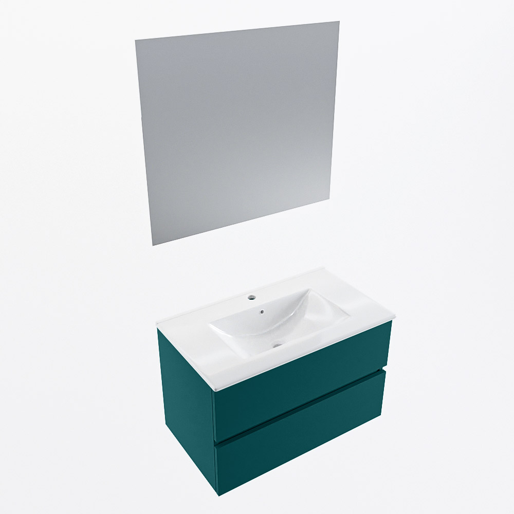 MONDIAZ VICA 80cm mueble de baño Smag 2 cajones. Lavabo DENIA Centro 1 orificio color Blanco brillo con espejo LED. 6 MONDIAZ VICA 80cm mueble de baño Smag 2 cajones. Lavabo DENIA Centro 1 orificio color Blanco brillo con espejo LED. - Imagen 6