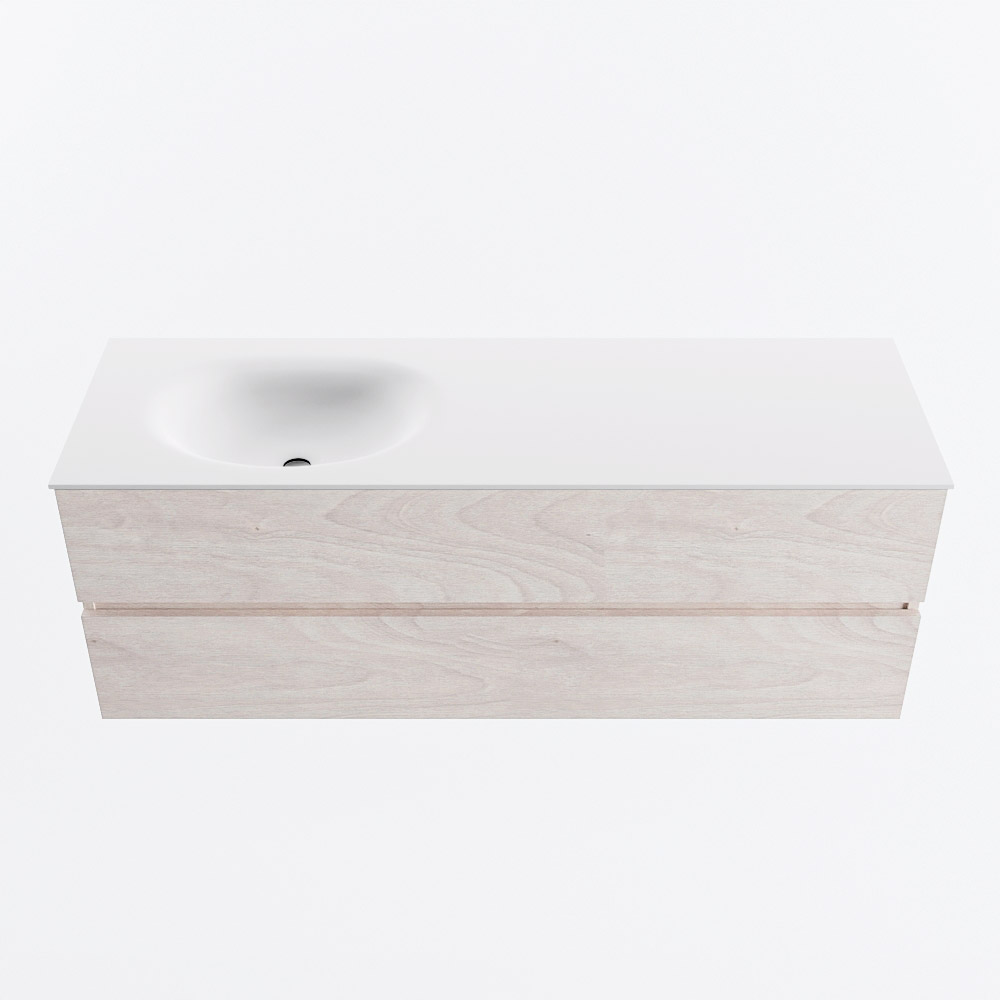 MONDIAZ VICA 140cm mueble de baño Underlayment 2 cajones. Lavabo MOON Izquierda sin orificio, color Talc. 5 MONDIAZ VICA 140cm mueble de baño Underlayment 2 cajones. Lavabo MOON Izquierda sin orificio, color Talc. - Imagen 5