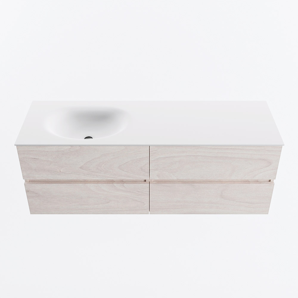 MONDIAZ VICA 140cm mueble de baño Underlayment 4 cajones. Lavabo MOON Izquierda 1 orificio, color Talc. 5 MONDIAZ VICA 140cm mueble de baño Underlayment 4 cajones. Lavabo MOON Izquierda 1 orificio, color Talc. - Imagen 5