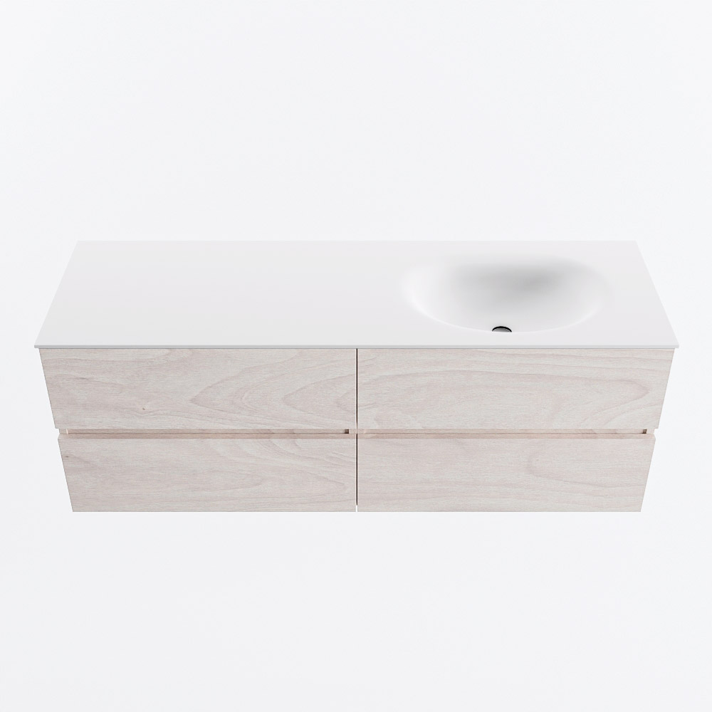 MONDIAZ VICA 140cm mueble de baño Underlayment 4 cajones. Lavabo MOON Derecho 1 orificio, color Talc. 5 MONDIAZ VICA 140cm mueble de baño Underlayment 4 cajones. Lavabo MOON Derecho 1 orificio, color Talc. - Imagen 5