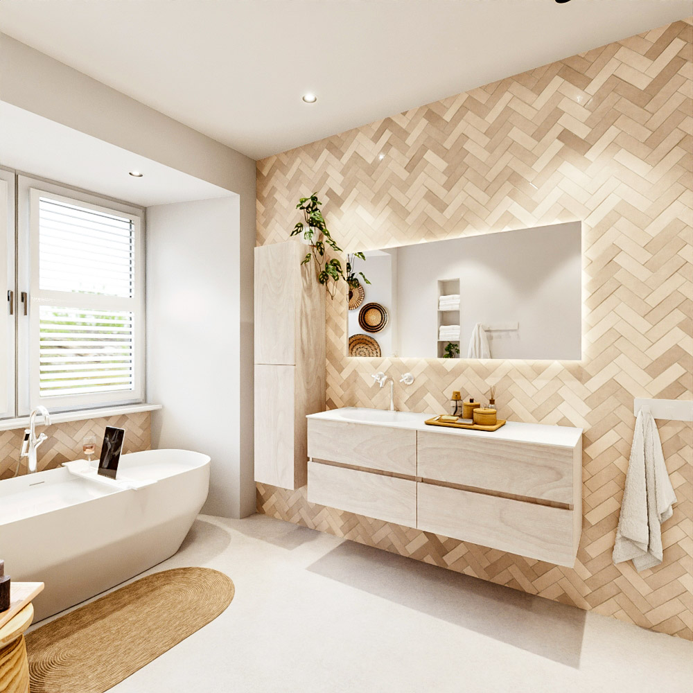 MONDIAZ VICA 140cm mueble de baño Underlayment 4 cajones. Lavabo MOON Izquierda 1 orificio, color Talc. 4 MONDIAZ VICA 140cm mueble de baño Underlayment 4 cajones. Lavabo MOON Izquierda 1 orificio, color Talc. - Imagen 4