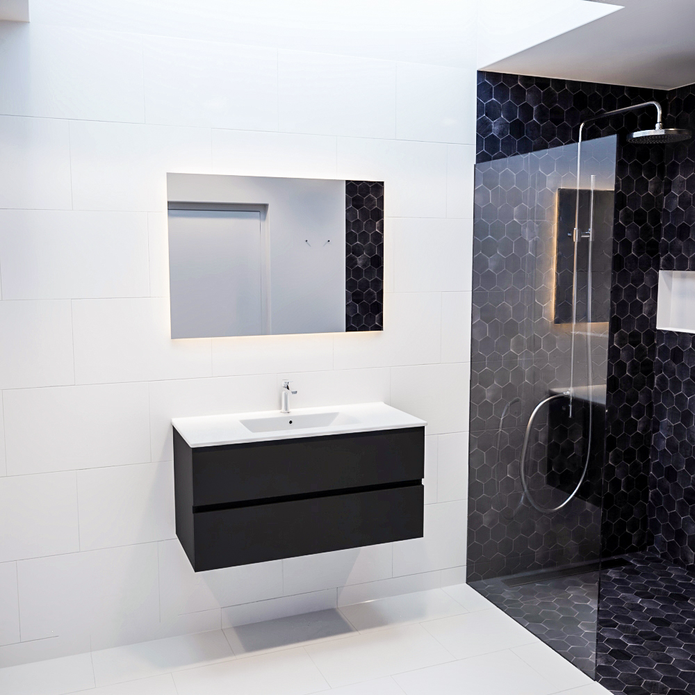 MONDIAZ VICA 100cm mueble de baño Urban 2 cajones lavabo DENIA Centro 1 orificio. 3 MONDIAZ VICA 100cm mueble de baño Urban 2 cajones lavabo DENIA Centro 1 orificio. - Imagen 3
