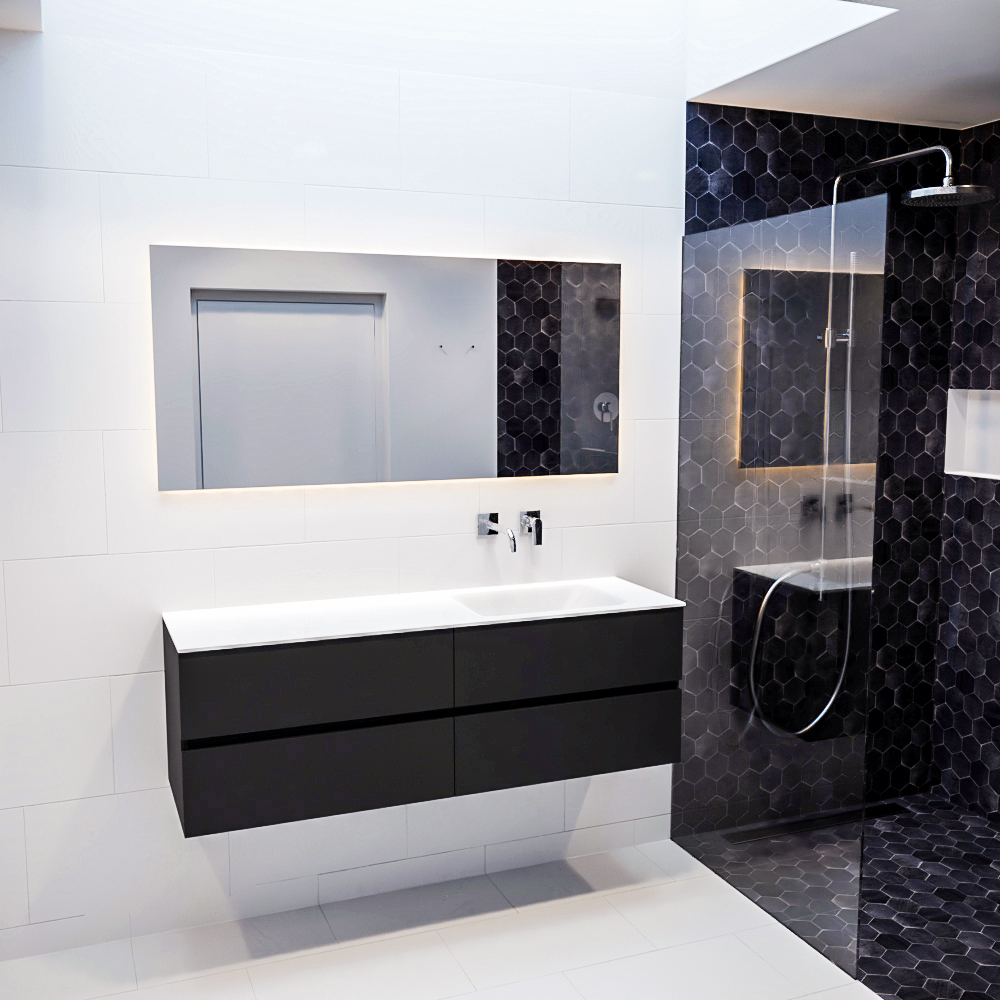 MONDIAZ VICA 150cm mueble de baño Urban 4 cajones lavabo CLOUD Derecho sin orificio. 3 MONDIAZ VICA 150cm mueble de baño Urban 4 cajones lavabo CLOUD Derecho sin orificio. - Imagen 3