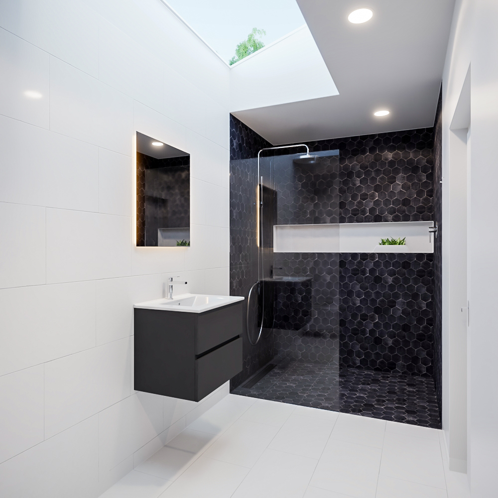 MONDIAZ VICA 60cm mueble de baño Dark Grey 2 cajones lavabo DENIA Centro 1 orificio. 2 MONDIAZ VICA 60cm mueble de baño Dark Grey 2 cajones lavabo DENIA Centro 1 orificio. - Imagen 2