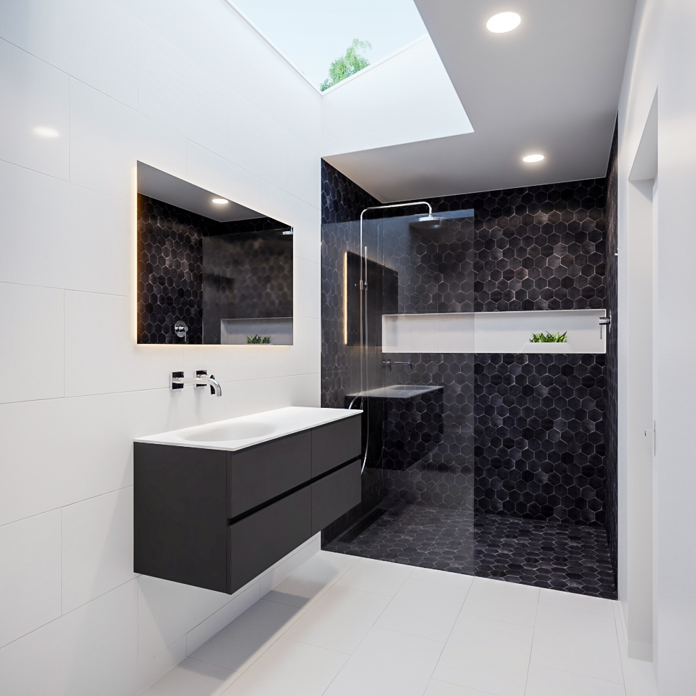 Mueble de baño 120 cm Antracita con 4 cajones, lavabo de Solid surface seno izquierdo con 0 orificio(s) para el grifo. 10 Mueble de baño 120 cm Antracita con 4 cajones, lavabo de Solid surface seno izquierdo con 0 orificio(s) para el grifo. - Imagen 10