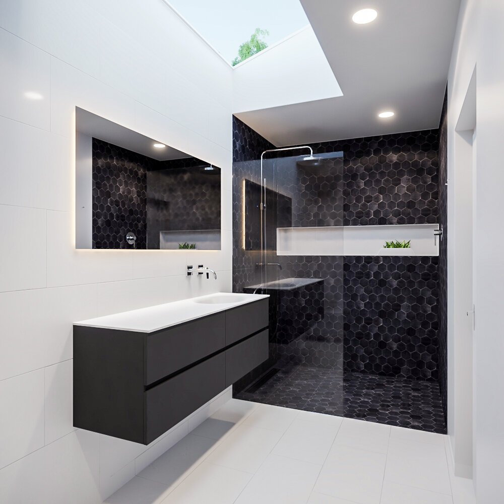 Mueble de baño 150 cm Antracita con 4 cajones, lavabo de Solid surface seno derecho con 0 orificio(s) para el grifo. 9 Mueble de baño 150 cm Antracita con 4 cajones, lavabo de Solid surface seno derecho con 0 orificio(s) para el grifo. - Imagen 9