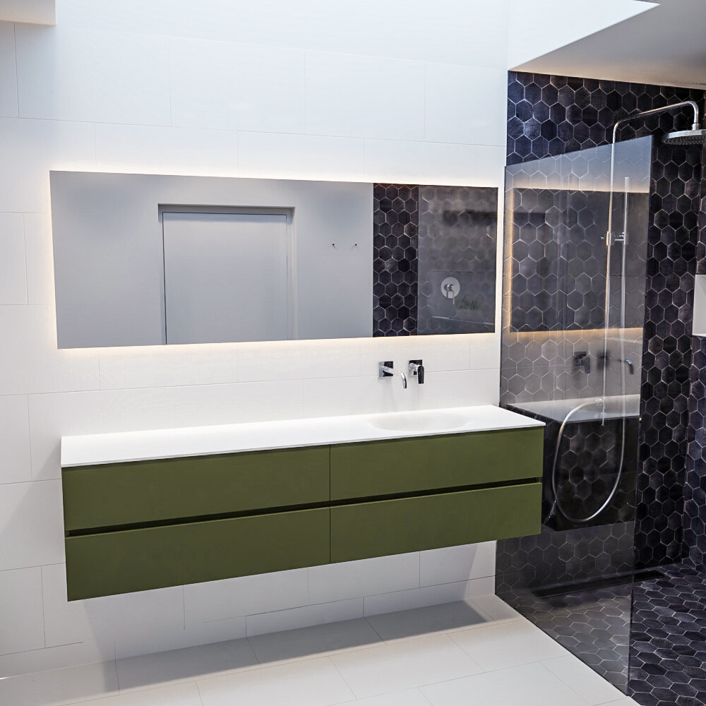 MONDIAZ VICA 200cm mueble de baño Army 4 cajones lavabo MOON Derecho sin orificio. 3 MONDIAZ VICA 200cm mueble de baño Army 4 cajones lavabo MOON Derecho sin orificio. - Imagen 3