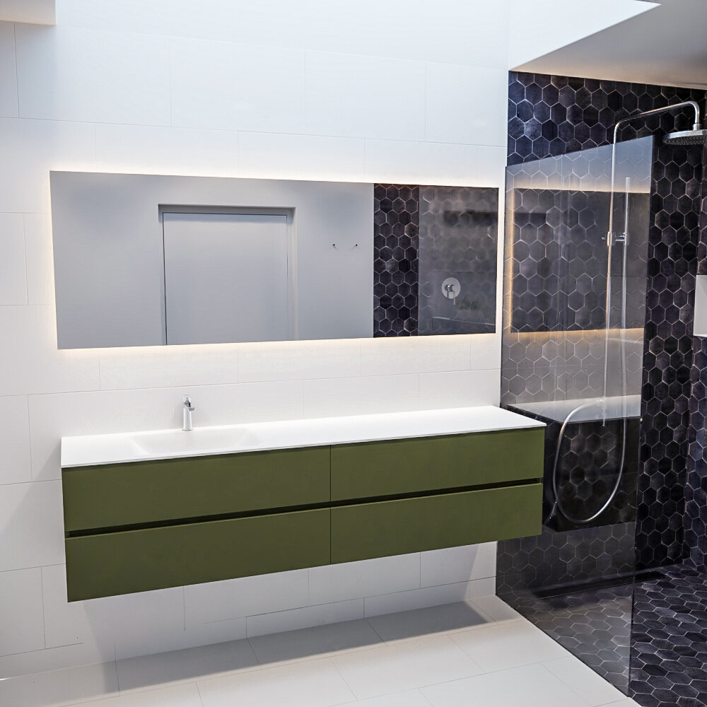 MONDIAZ VICA 200cm mueble de baño Army 4 cajones lavabo CLOUD Izquierda 1 orificio. 3 MONDIAZ VICA 200cm mueble de baño Army 4 cajones lavabo CLOUD Izquierda 1 orificio. - Imagen 3