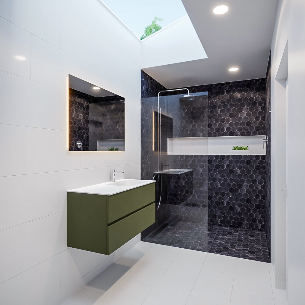 MONDIAZ VICA 100cm mueble de baño Army 2 cajones lavabo CLOUD Derecho 1 orificio. 2 MONDIAZ VICA 100cm mueble de baño Army 2 cajones lavabo CLOUD Derecho 1 orificio. - Imagen 2