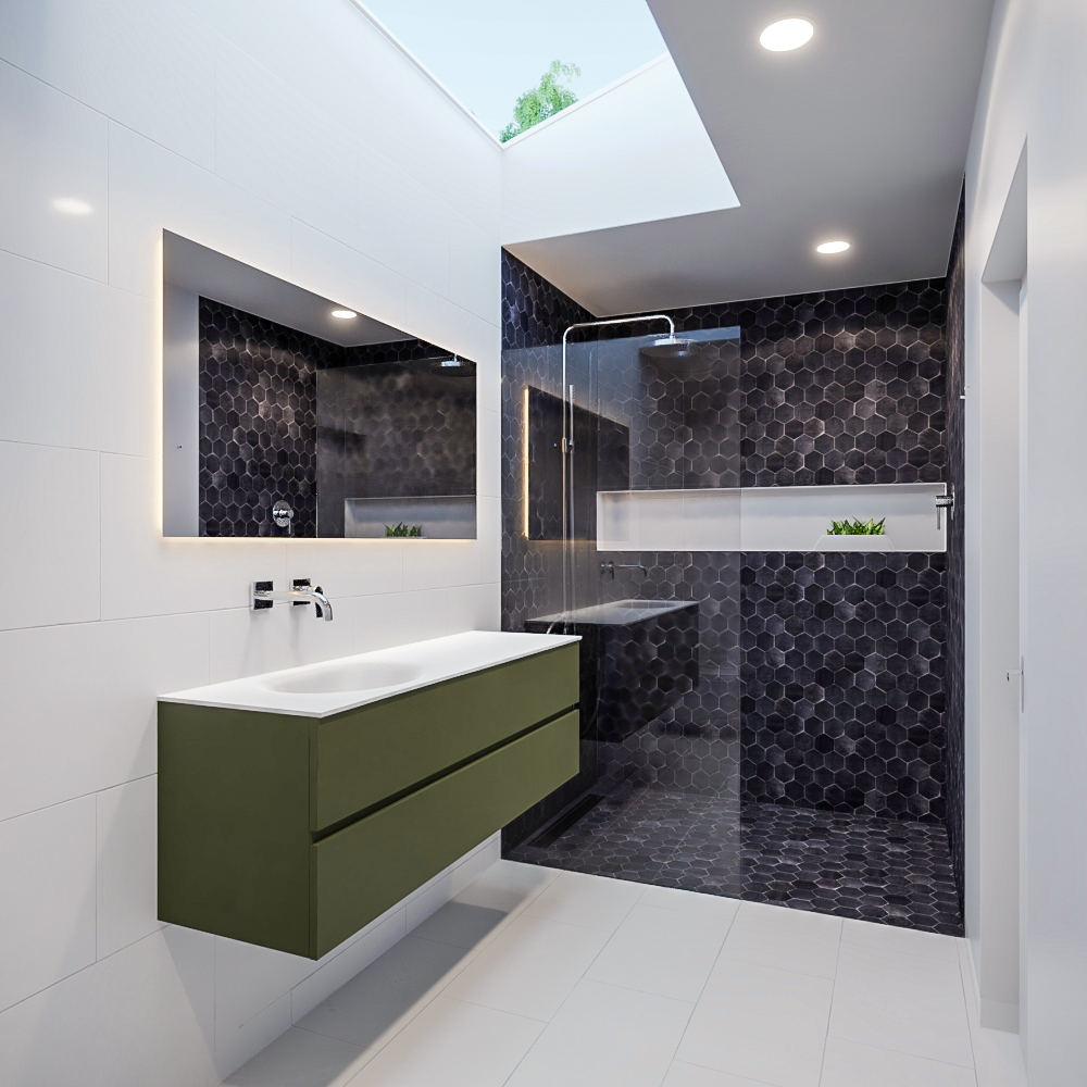 MONDIAZ VICA 150cm mueble de baño Army 2 cajones lavabo MOON Izquierda sin orificio. 2 MONDIAZ VICA 150cm mueble de baño Army 2 cajones lavabo MOON Izquierda sin orificio. - Imagen 2