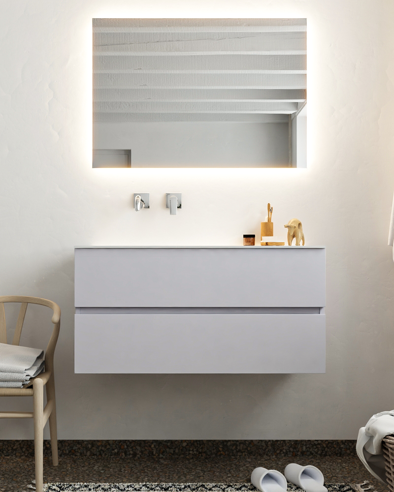 MONDIAZ VICA 100cm mueble de baño Cale 2 cajones lavabo CLOUD Izquierda sin orificio. 3 MONDIAZ VICA 100cm mueble de baño Cale 2 cajones lavabo CLOUD Izquierda sin orificio. - Imagen 3