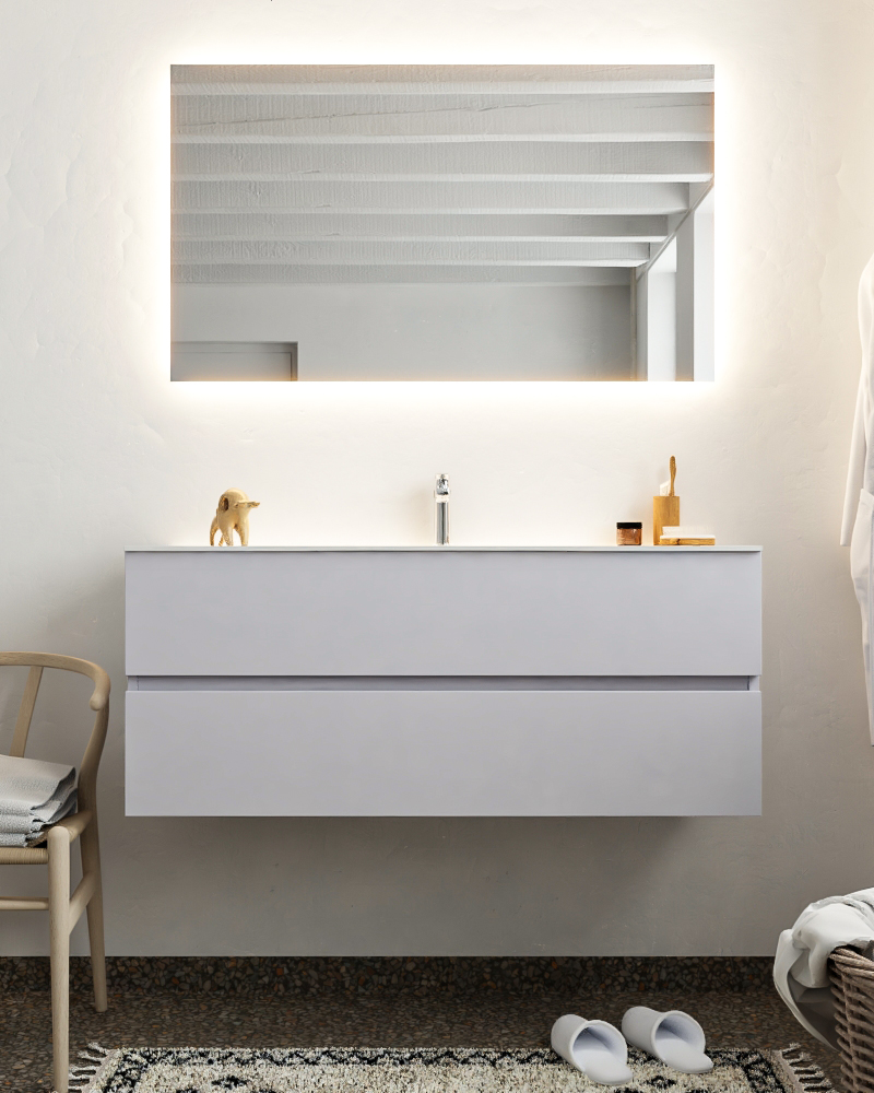 MONDIAZ VICA 120cm mueble de baño Cale 2 cajones lavabo MOON Centro 1 orificio. 3 MONDIAZ VICA 120cm mueble de baño Cale 2 cajones lavabo MOON Centro 1 orificio. - Imagen 3