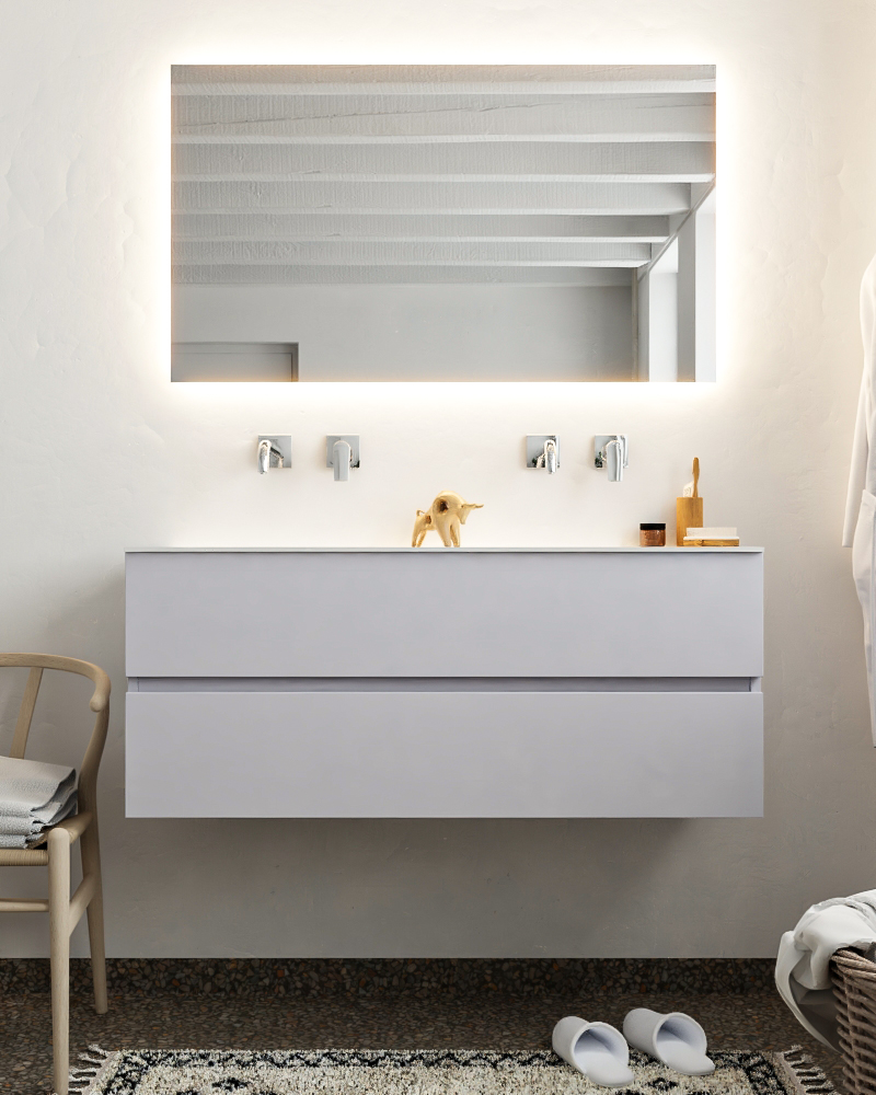 MONDIAZ VICA 120cm mueble de baño Cale 2 cajones lavabo CLOUD Doble sin orificio. 3 MONDIAZ VICA 120cm mueble de baño Cale 2 cajones lavabo CLOUD Doble sin orificio. - Imagen 3