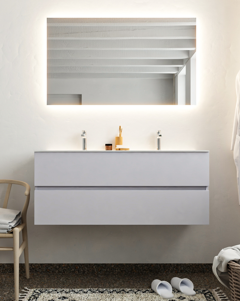 MONDIAZ VICA 120cm mueble de baño Cale 2 cajones lavabo CLOUD Doble 2 orificios. 3 MONDIAZ VICA 120cm mueble de baño Cale 2 cajones lavabo CLOUD Doble 2 orificios. - Imagen 3