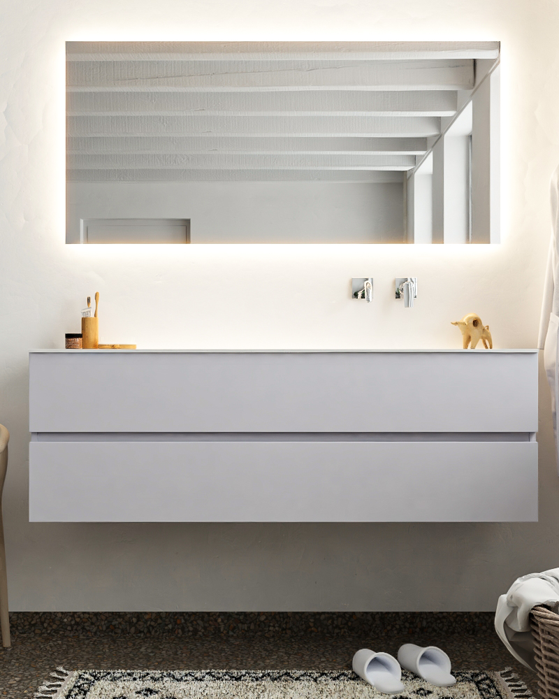 MONDIAZ VICA 150cm mueble de baño Cale 2 cajones lavabo MOON Derecho sin orificio. 3 MONDIAZ VICA 150cm mueble de baño Cale 2 cajones lavabo MOON Derecho sin orificio. - Imagen 3
