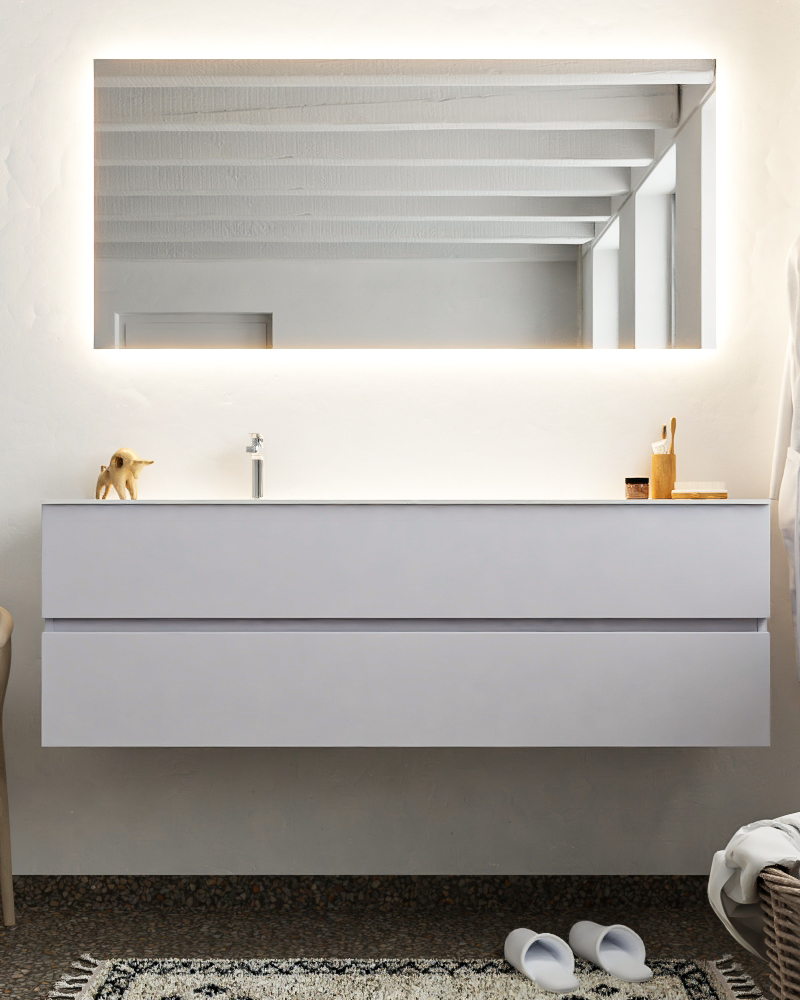 MONDIAZ VICA 150cm mueble de baño Cale 2 cajones lavabo CLOUD Izquierda 1 orificio. 3 MONDIAZ VICA 150cm mueble de baño Cale 2 cajones lavabo CLOUD Izquierda 1 orificio. - Imagen 3