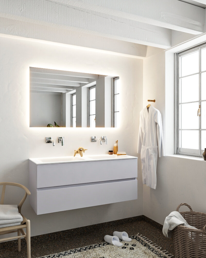 MONDIAZ VICA 120cm mueble de baño Cale 2 cajones lavabo CLOUD Doble sin orificio. 2 MONDIAZ VICA 120cm mueble de baño Cale 2 cajones lavabo CLOUD Doble sin orificio. - Imagen 2