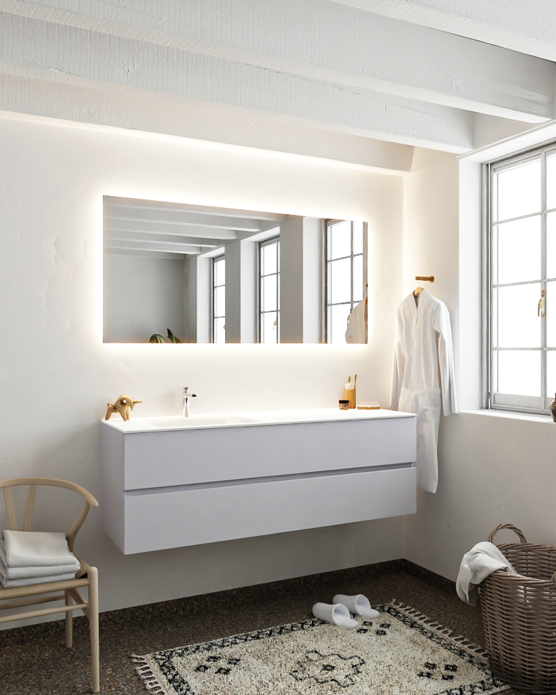 MONDIAZ VICA 150cm mueble de baño Cale 2 cajones lavabo CLOUD Izquierda 1 orificio. 2 MONDIAZ VICA 150cm mueble de baño Cale 2 cajones lavabo CLOUD Izquierda 1 orificio. - Imagen 2