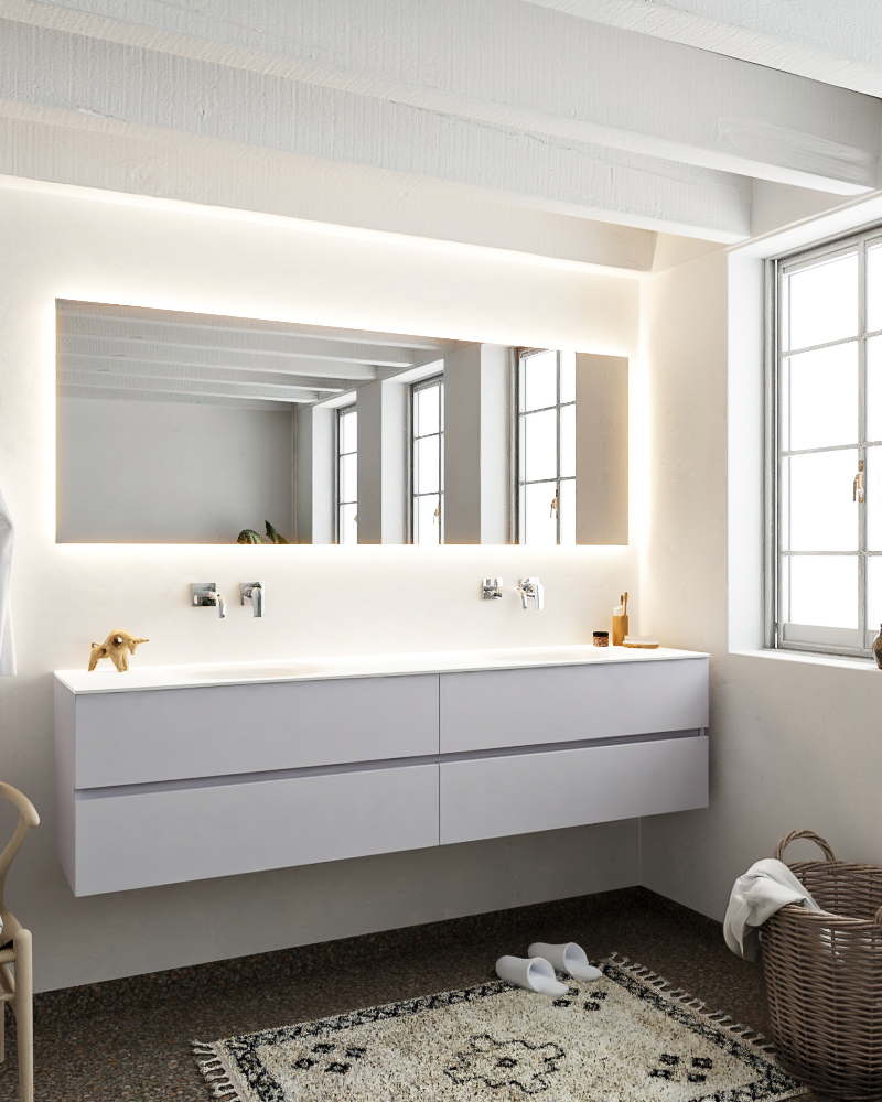 MONDIAZ VICA 200cm mueble de baño Cale 4 cajones lavabo MOON Doble sin orificio. 2 MONDIAZ VICA 200cm mueble de baño Cale 4 cajones lavabo MOON Doble sin orificio. - Imagen 2