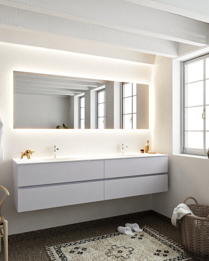 MONDIAZ VICA 200cm mueble de baño Cale 4 cajones lavabo MOON Doble 2 orificios. 2 MONDIAZ VICA 200cm mueble de baño Cale 4 cajones lavabo MOON Doble 2 orificios. - Imagen 2