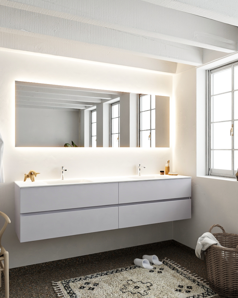 MONDIAZ VICA 200cm mueble de baño Cale 4 cajones lavabo CLOUD Doble 2 orificios. 2 MONDIAZ VICA 200cm mueble de baño Cale 4 cajones lavabo CLOUD Doble 2 orificios. - Imagen 2