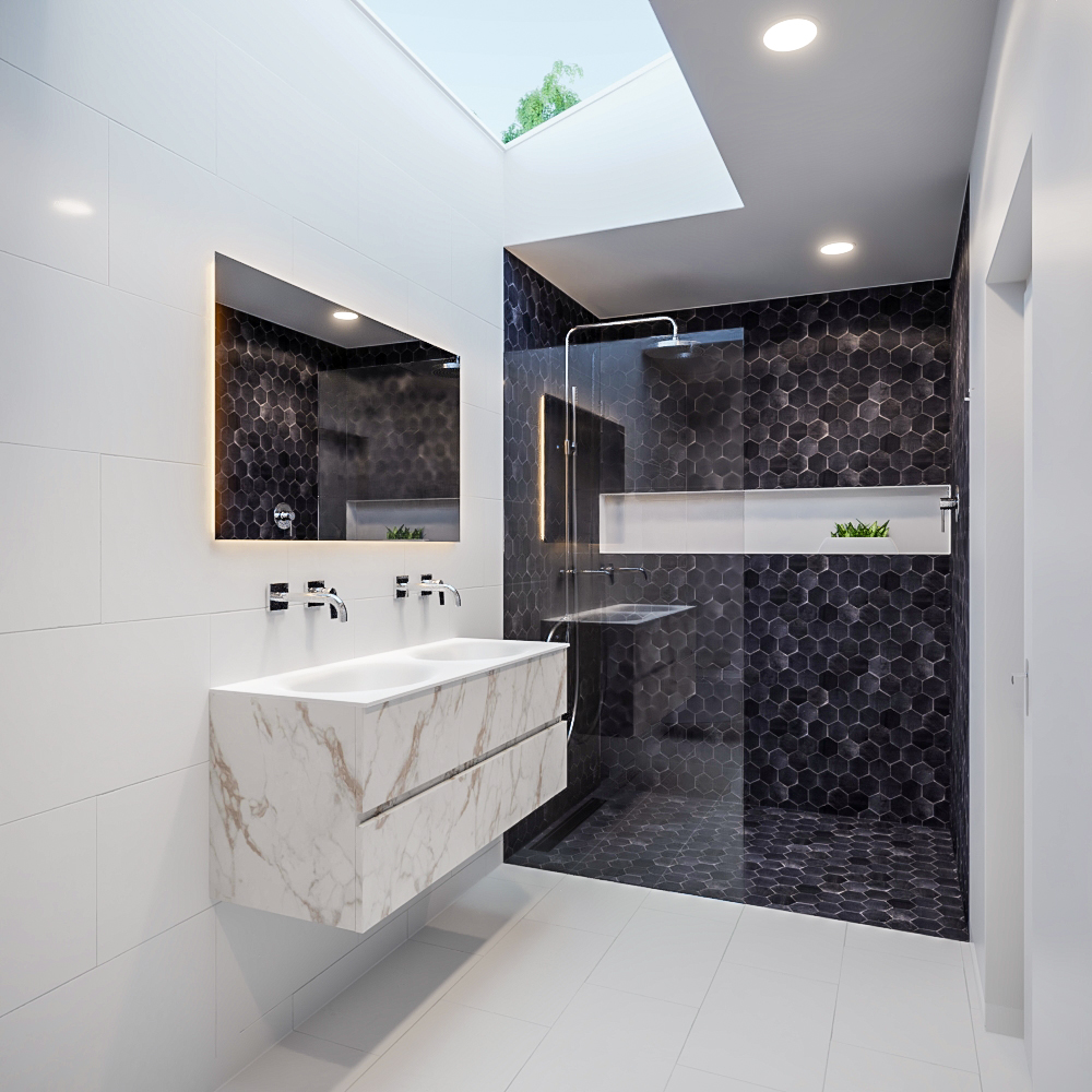 Mueble de baño Vica 120 cm carrara mat con 2 cajones, lavabo de Solid surface seno doble con 0 orificio(s) para el grifo. 11 Mueble de baño Vica 120 cm carrara mat con 2 cajones, lavabo de Solid surface seno doble con 0 orificio(s) para el grifo. - Imagen 11